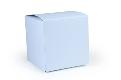 Zacht blauwe kubus karton