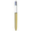 Bic balpen 4 kleuren shine goud medium