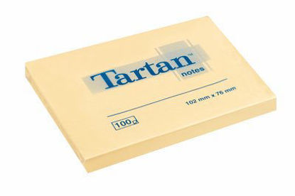 Papieren notes tartan geel 76mmx102mm 100 vel