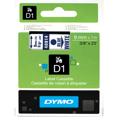 Tape Dymo blauw/wit