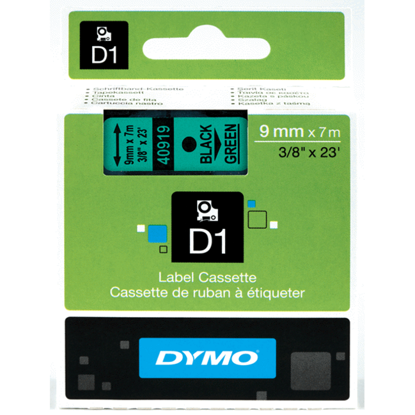 Tape Dymo zwart/groen