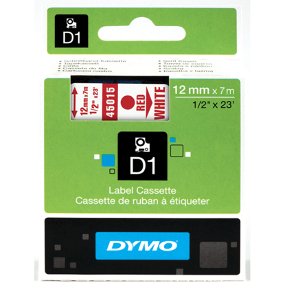 Dymo tape rood/wit