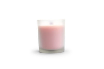 kaars medium roze mat glas