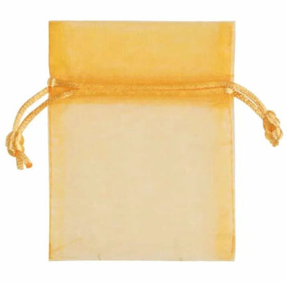 Organza zakje klein warmgeel