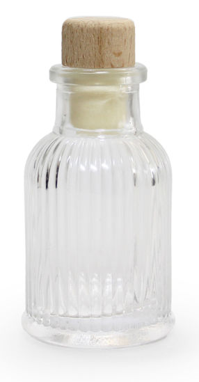 Glazen ribbelflesje transparant 40ml
