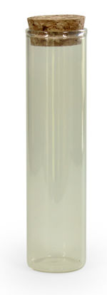 Glazen mini tube met deksel kurk cotton