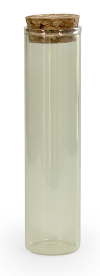 Glazen mini tube met deksel kurk cotton