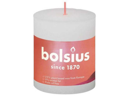 Rustiek stompkaars cloudy white 80/68