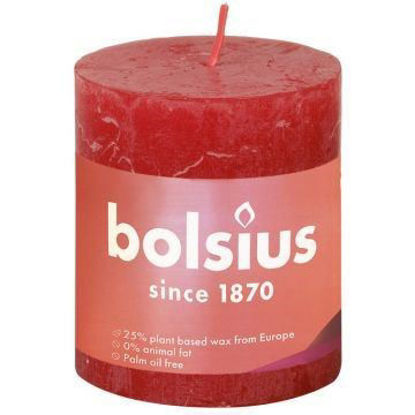 Rustiek stompkaars delicate red 80/68