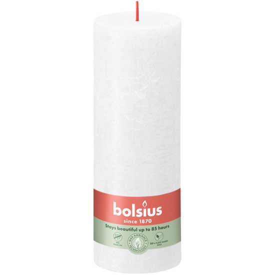 Rustiek stompkaars cloudy white 190/68