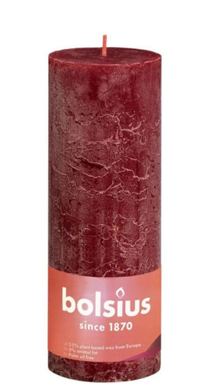 Rustiek stompkaars velvet red 190/68