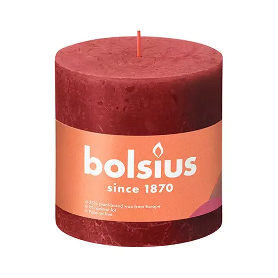 Rustiek stompkaars delicate red 100/100