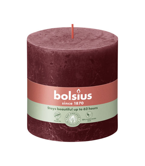 Rustiek stompkaars velvet red 100/100