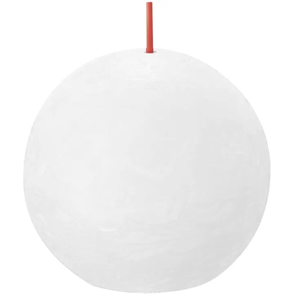 Rustiek bolkaars cloudy white Ø76