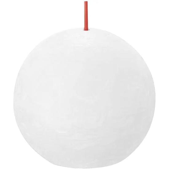 Rustiek bolkaars cloudy white Ø76