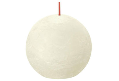 Rustiek stompkaars soft pearl Ø76