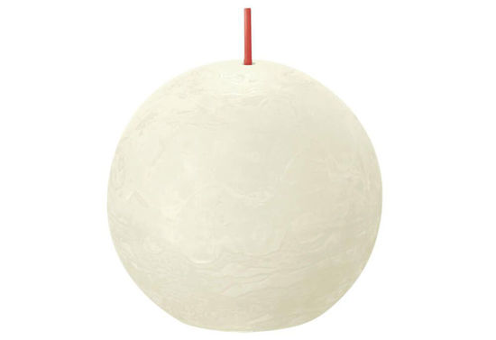 Rustiek stompkaars soft pearl Ø76