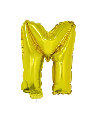 Folieballon letter M goud 41 cm