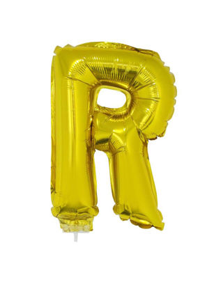 Folieballon letter R goud 41 cm
