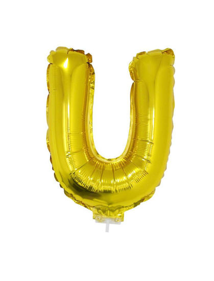 Folieballon letter U goud 41 cm