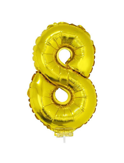 Folieballon cijfer 8 goud 41 cm