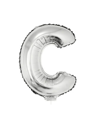 Folieballon letter C zilver 41 cm