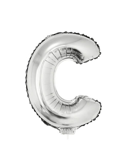Folieballon letter C zilver 41 cm