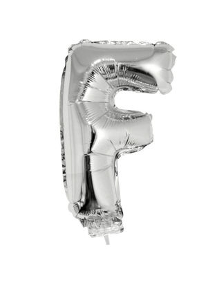 Folieballon letter F zilver 41 cm