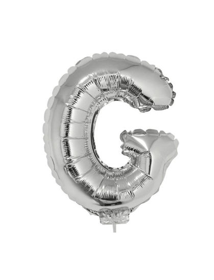 Folieballon letter G zilver 41 cm