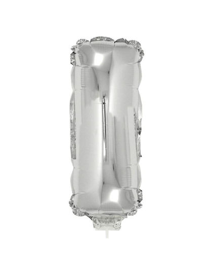 Folieballon letter I zilver 41 cm