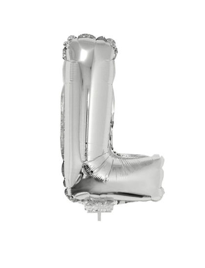 Folieballon letter L zilver 41 cm