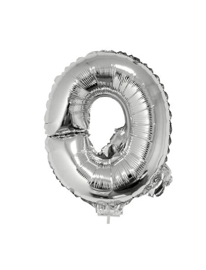 Folieballon letter Q zilver 41 cm