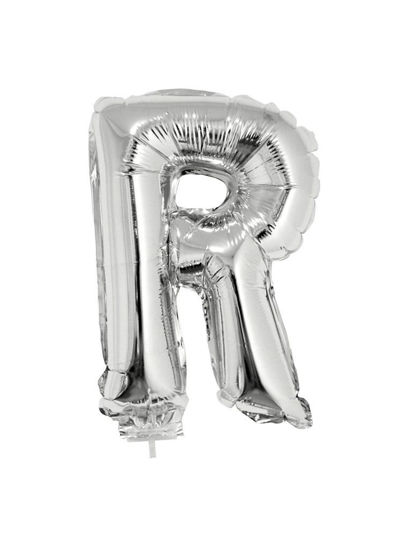 Folieballon letter R zilver 41 cm