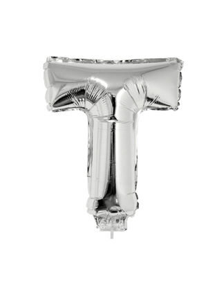Folieballon letter T zilver 41 cm