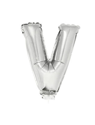 Folieballon letter V zilver 41 cm