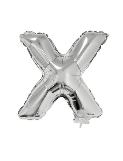 Folieballon letter X zilver 41 cm