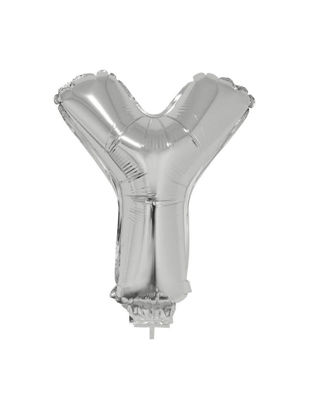 Folieballon letter Y zilver 41 cm