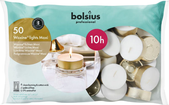 Bolsius maxitheelicht goud 10h, 50 stuks