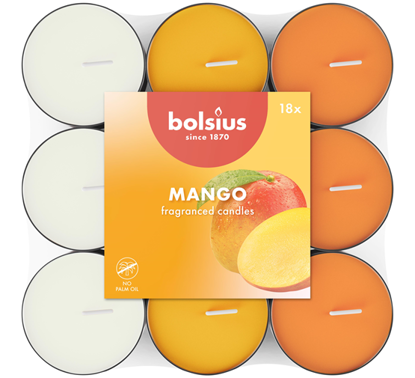 Bolsius geurtheelicht Mango 3.5h, 18 stuks