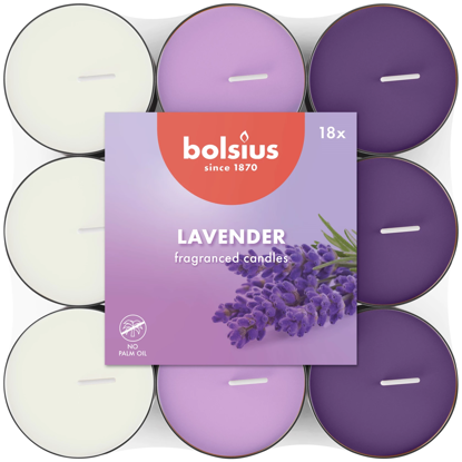Bolsius geurtheelicht Lavendel 3.5h, 18 stuks