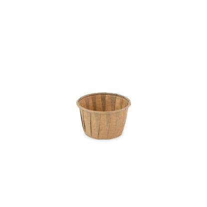 Bakje papier rond bruin 37ml