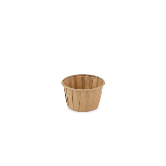 Bakje papier rond bruin 37ml