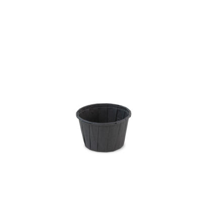 Bakje papier rond zwart 37ml