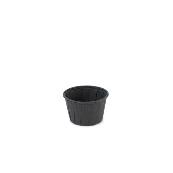 Bakje papier rond zwart 37ml