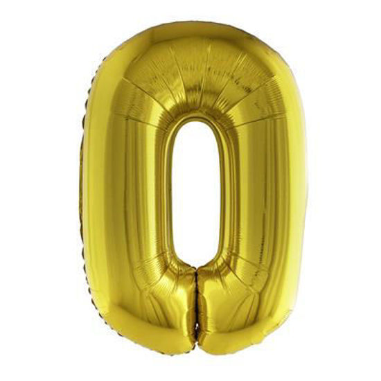 Folieballon cijfer 0 goud 81 cm