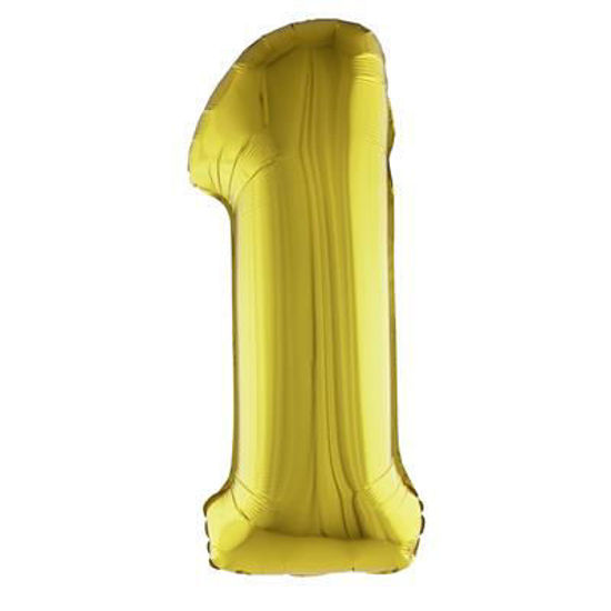 Folieballon cijfer 1 goud 81 cm