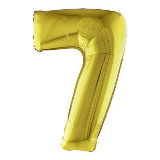 Folieballon cijfer 7 goud 81 cm