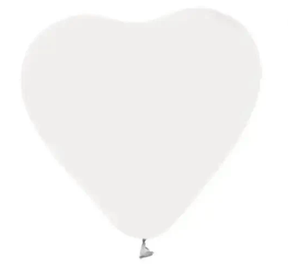 Ballon hart wit (6 stuks),  30cm Ø, gemaakt van natuurlijke rubberlatex