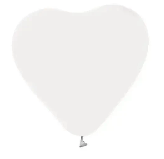 Ballon hart wit (6 stuks),  30cm Ø, gemaakt van natuurlijke rubberlatex