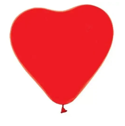 Ballon hart rood (6 stuks),  30cm Ø, gemaakt van natuurlijke rubberlatex